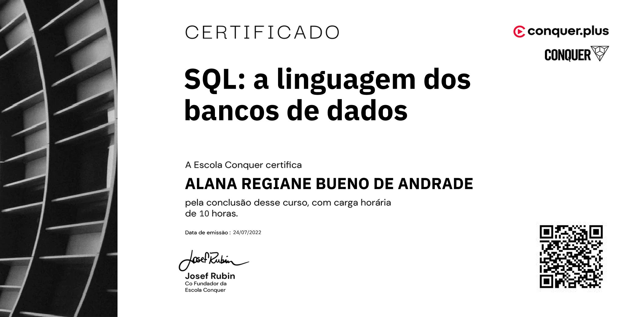 Certificado de SQL: a linguagem dos bancos de dados